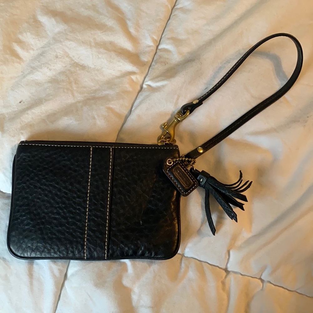 Coach mini black wristlet
